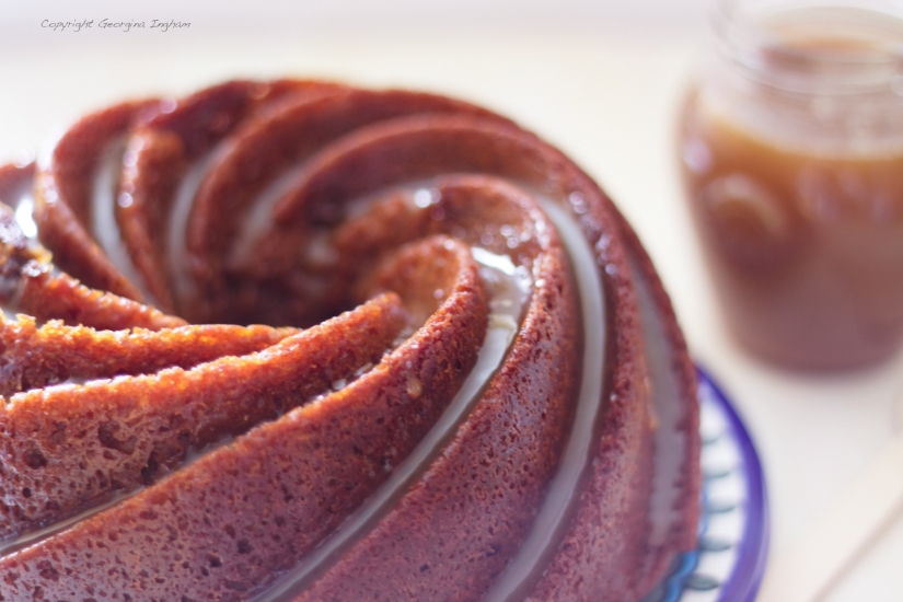 Spiced Honey Bundt with Salted Butterscotch Sauce